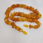 Бусы винтажные из натурального янтаря с подвеской