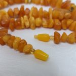 Бусы винтажные из натурального янтаря с подвеской