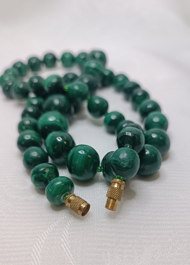 Бусы винтажные из уральского малахита, СССР, 1970 1990гг