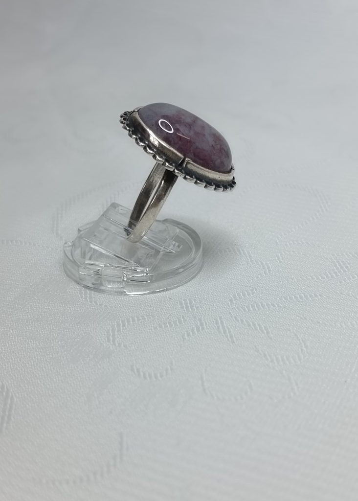 Комплект (кольцо и серьги) из натурального камня, серебрение, СССР, 1970 1990гг