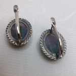 Комплект (кольцо и серьги) из натурального камня, серебрение, СССР, 1970 1990гг