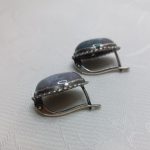 Комплект (кольцо и серьги) из натурального камня, серебрение, СССР, 1970 1990гг