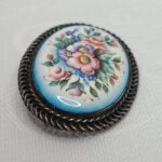 Брошь, скань, финифть, мельхиор, СССР, 1970 1990гг.