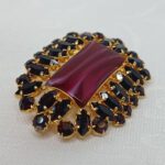 Брошь, гранатовое стекло, Чехия