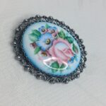 Брошь, финифть, скань, мельхиор, 1970 1990 гг