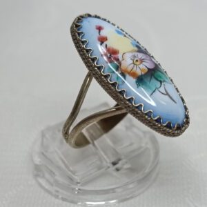 Кольцо, скань, финифть, мельхиор, СССР, 1970 1990гг.