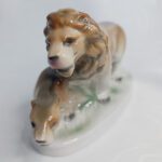 Статуэтка "Лев и львица", фарфор, роспись, unterweissbach (Унтервайсбах), Германия, 1940 1958 гг.