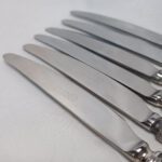 Набор из 6 ти столовых ножей, серебрение, чернение, Режевский механический завод, СССР, 1975 1983гг.