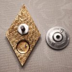 Знак ромб за окончание гуманитарного ВУЗа, алюминий, эмаль, винт, ЛМД