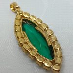 Винтажный кулон, изумрудное стекло, металл, Чехословакия, 1980 е