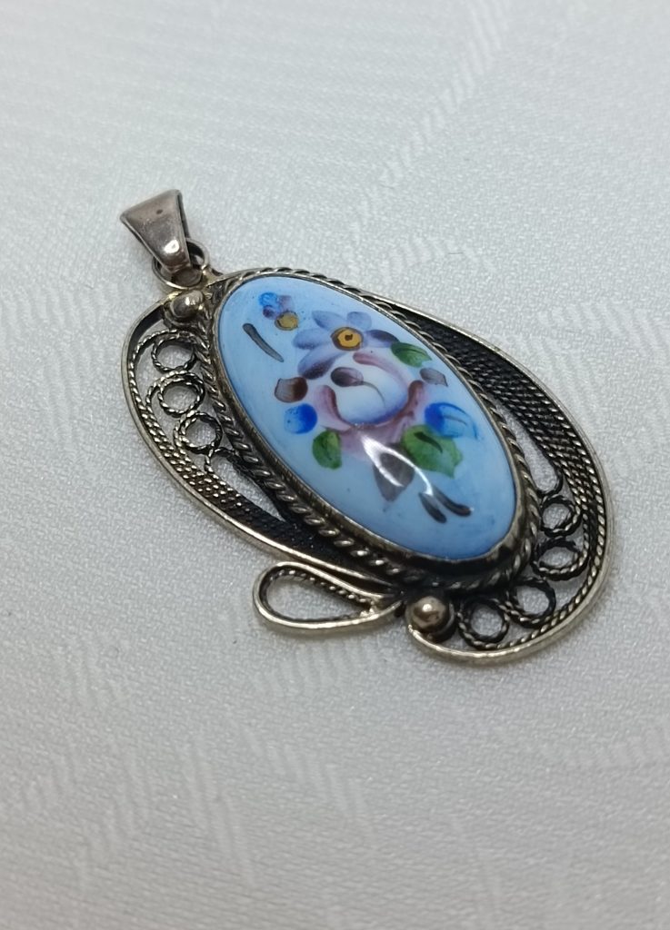 Подвеска, скань, финифть, мельхиор, СССР, 1970 1990гг