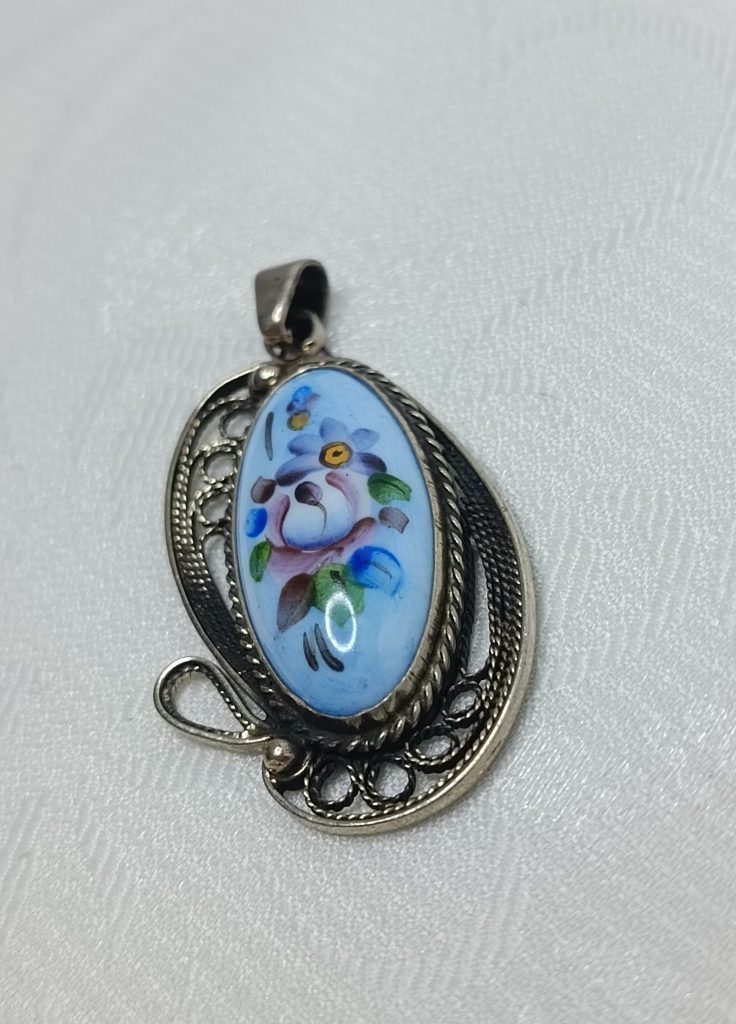 Подвеска, скань, финифть, мельхиор, СССР, 1970 1990гг