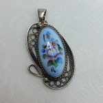 Подвеска, скань, финифть, мельхиор, СССР, 1970 1990гг