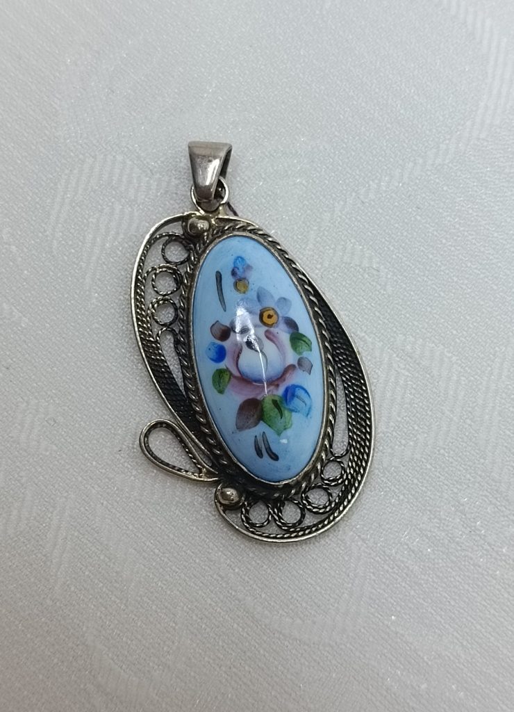 Подвеска, скань, финифть, мельхиор, СССР, 1970 1990гг