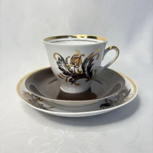 Кофейная тройка "Марианна", фарфор, Рижский ФФЗ, СССР