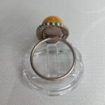 Кольцо винтажное, мельхиор, янтарь