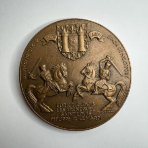 Настольная медаль "Осада Каркассона", бронза, 1972г