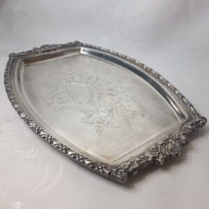 Поднос с цветочным декором, металл, Индия