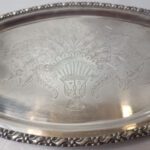 Поднос с цветочным декором, металл, Индия