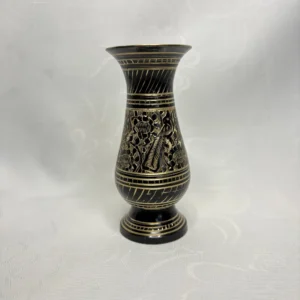 Ваза в восточном стиле, с растительным декором и павлинами, латунь, гравировка, Индия, 1970 1990 гг