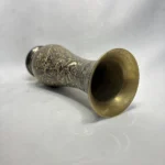 Ваза в восточном стиле, украшенная растительным декором и павлинами, латунь, гравировка, Индия, 1970 1990 гг