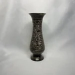 Ваза в восточном стиле, украшенная растительным декором и павлинами, латунь, гравировка, Индия, 1970 1990 гг