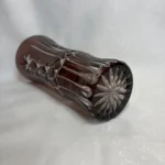 Ваза для цветов с резным декором, марганцевое стекло, период СССР