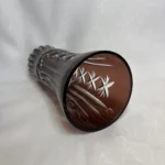 Ваза для цветов с резным декором, марганцевое стекло, период СССР