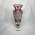 Ваза марганцевого оттенка, двухслойное стекло, алмазная грань, времён СССР.