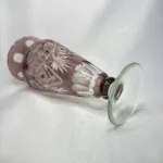 Ваза марганцевого оттенка, двухслойное стекло, алмазная грань, времён СССР.