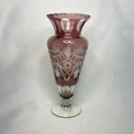 Ваза марганцевого оттенка, двухслойное стекло, алмазная грань, времён СССР.