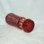 Ваза для цветов с геометрическим декором рубинового оттенка, стекло, СССР, 1960 1990гг