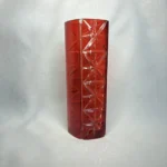 Винтажная ваза геометрической формы, рубиновое двухслойное стекло, период СССР, 1970 е гг