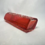 Винтажная ваза геометрической формы, рубиновое двухслойное стекло, период СССР, 1970 е гг