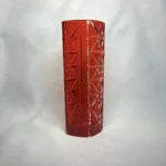 Винтажная ваза геометрической формы, рубиновое двухслойное стекло, период СССР, 1970 е гг