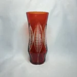 Ваза для цветов, рубиновое стекло, период СССР, 1970 1990гг