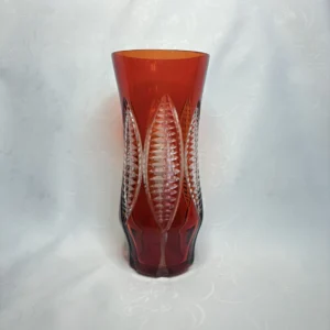 Ваза для цветов, рубиновое стекло, период СССР, 1970 1990гг