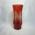 Ваза для цветов, рубиновое стекло, период СССР, 1970 1990гг