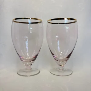Набор из 2 х бокалов, стекло, золочение, Чехословакия