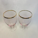 Набор из 2 х бокалов, стекло, золочение, Чехословакия