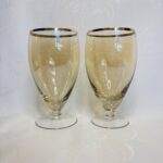 Набор из 2 х бокалов, стекло, золочение, Чехословакия