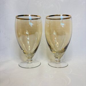 Набор из 2 х бокалов, стекло, золочение, Чехословакия