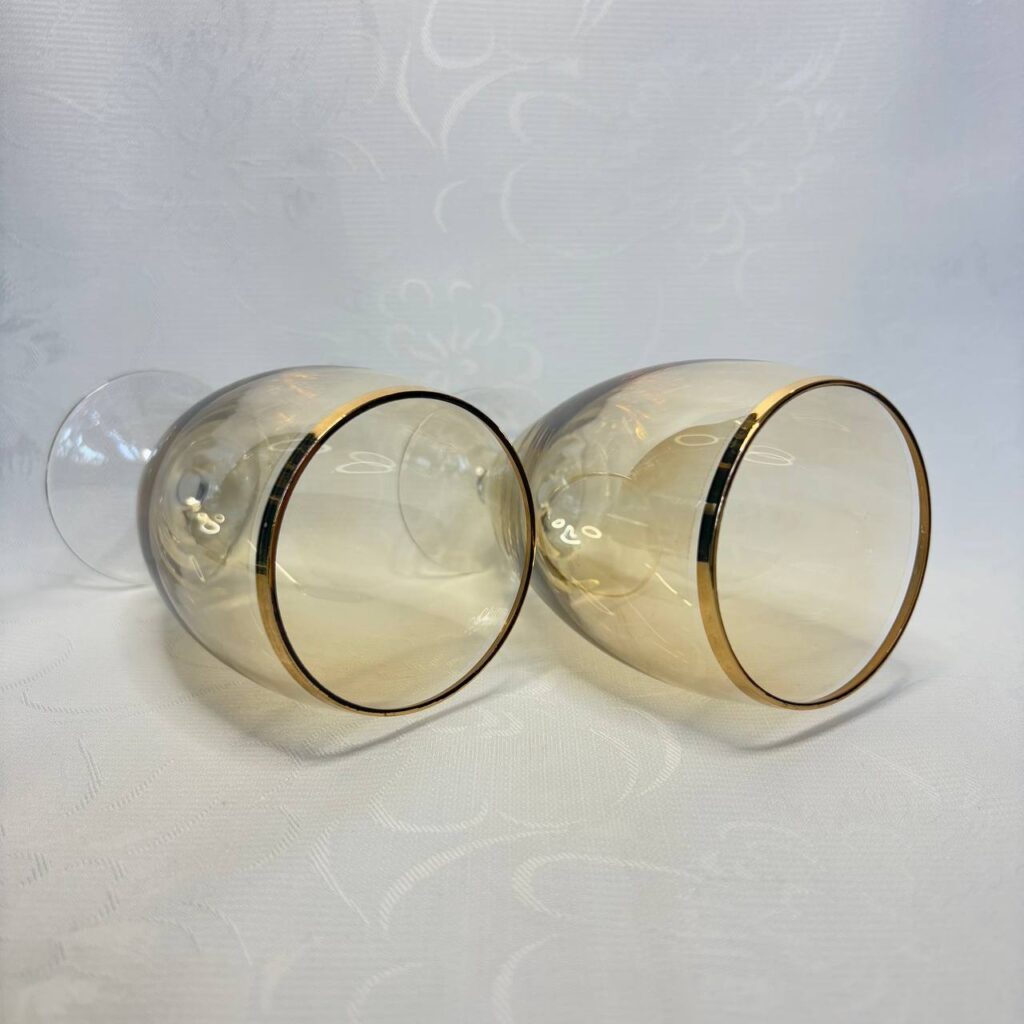 Набор из 2 х бокалов, стекло, золочение, Чехословакия