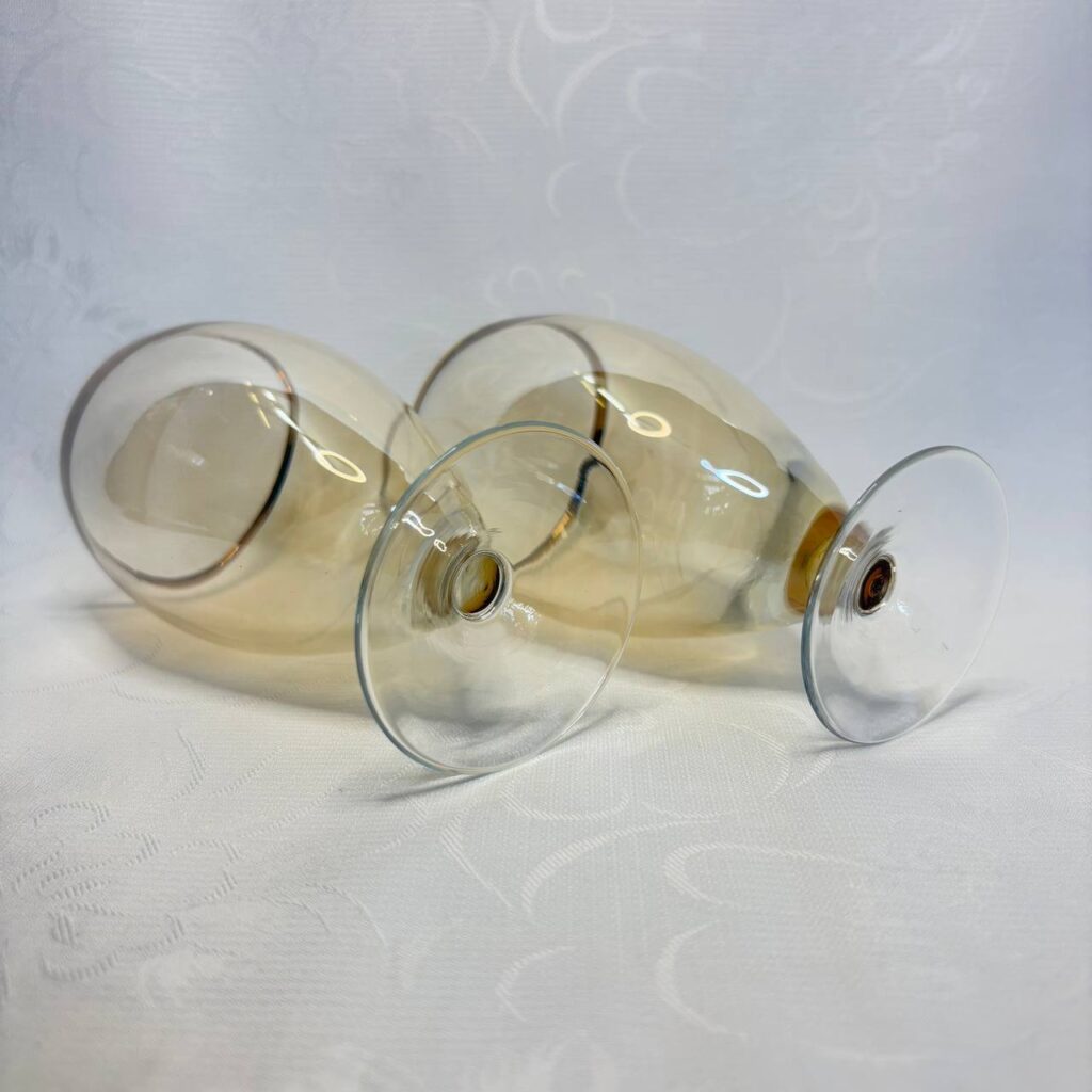 Набор из 2 х бокалов, стекло, золочение, Чехословакия