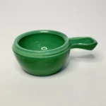 Ковшик для крема, малахитовое стекло, Богемия, Чехословакия