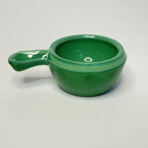 Ковшик для крема, малахитовое стекло, Богемия, Чехословакия