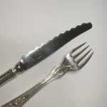 Набор "Эгоист" (вилка для рыбы и нож для лимона), мельхиор, Кольчугино, СССР