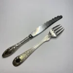 Набор "Эгоист" (вилка для рыбы и нож для лимона), мельхиор, Кольчугино, СССР