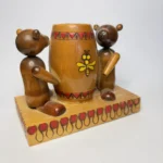 Подсвечник "Мишки с бочонком мёда", СССР