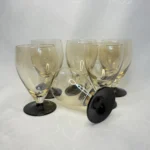 Рюмки на чёрной ножке, цветное стекло, СССР